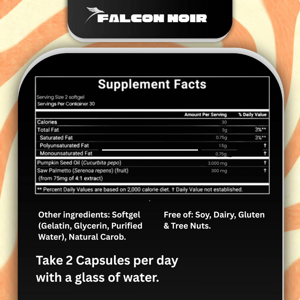 Falcon Noir™ Pumpkin Seed Oil Capsules for Women